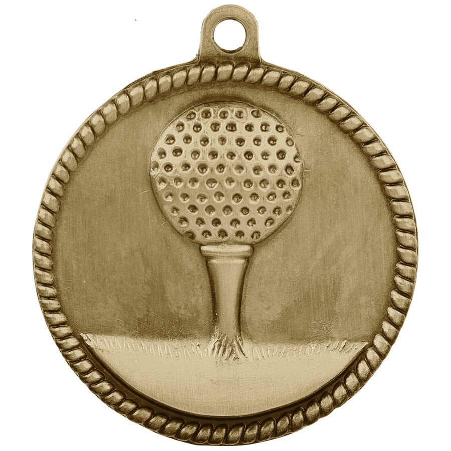 2" Antique Silver Golf High Relief Medal