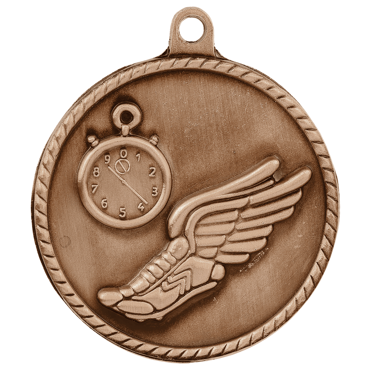 2" Antique Gold Track High Relief Medal