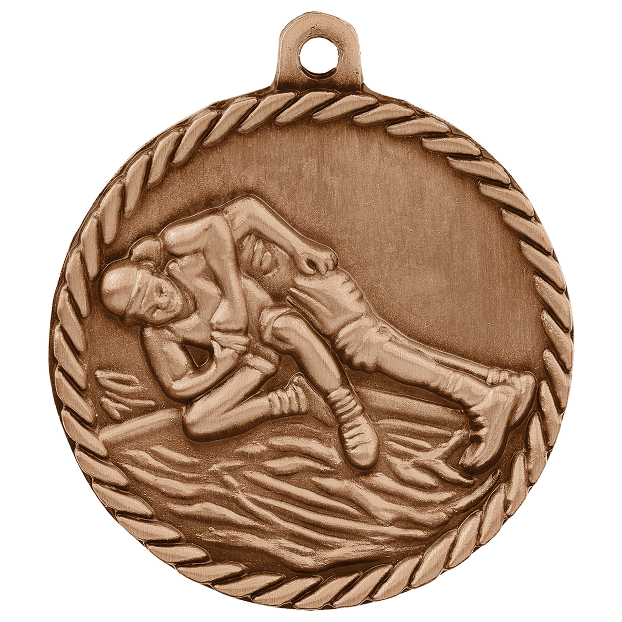 2" Antique Gold Wrestling High Relief Medal