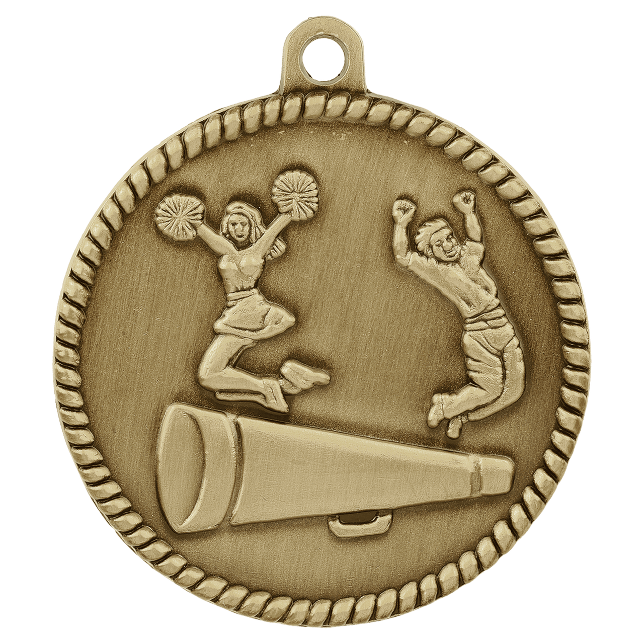 2" Antique Bronze Cheer High Relief Medal