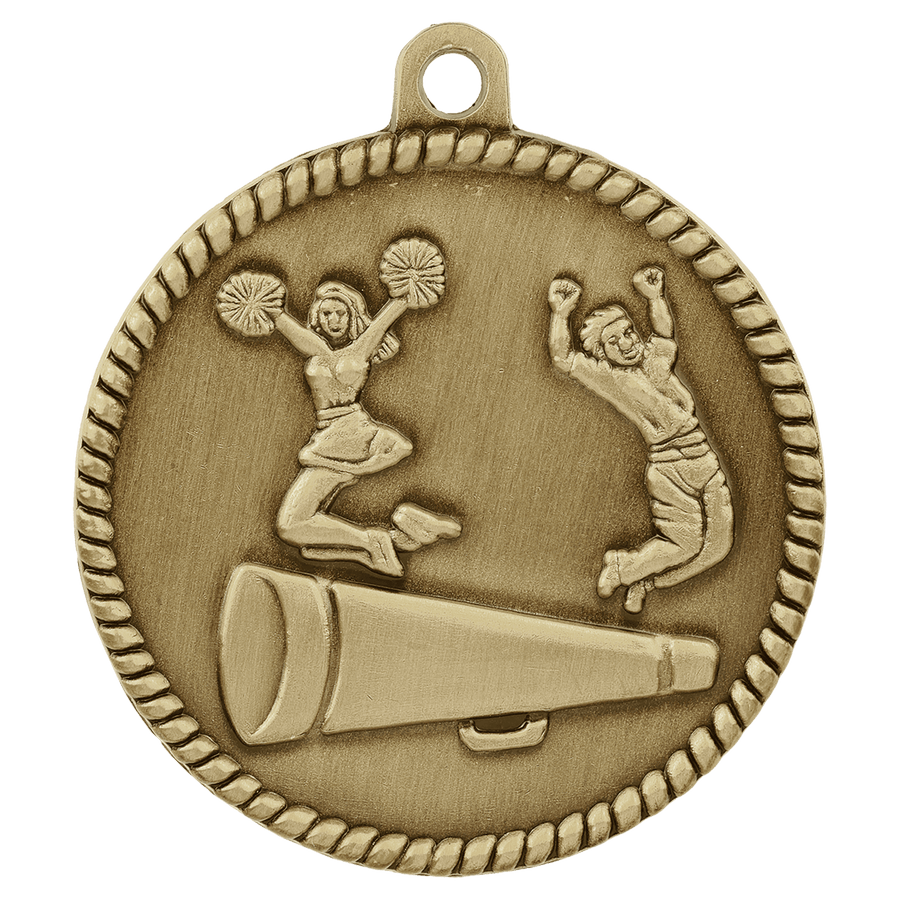 2" Antique Bronze Cheer High Relief Medal