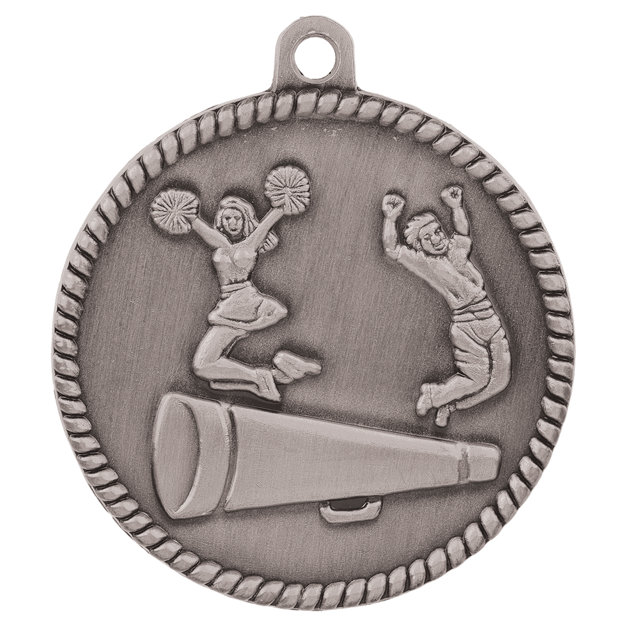 2" Antique Bronze Cheer High Relief Medal