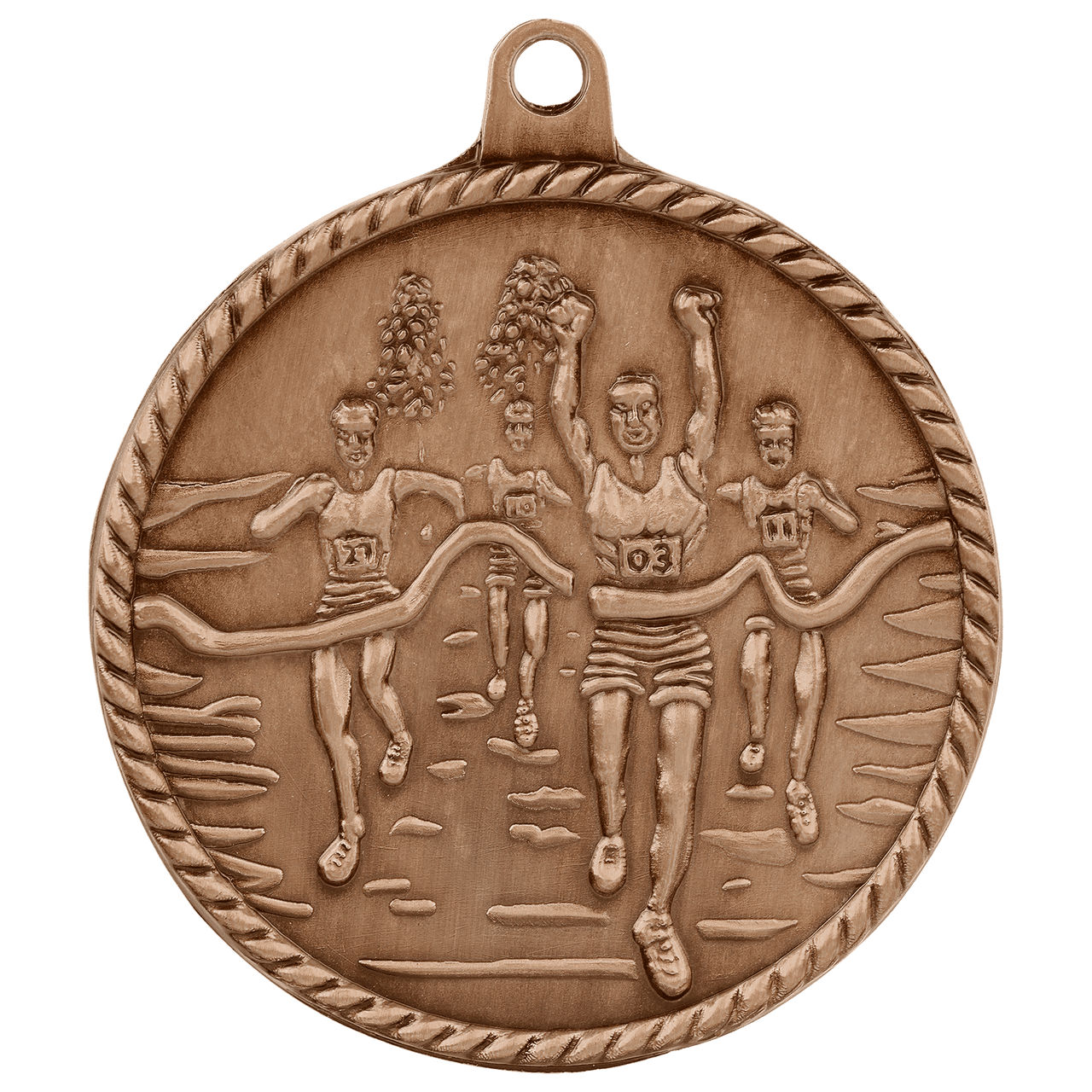 2" Antique Silver Cross Country High Relief Medal