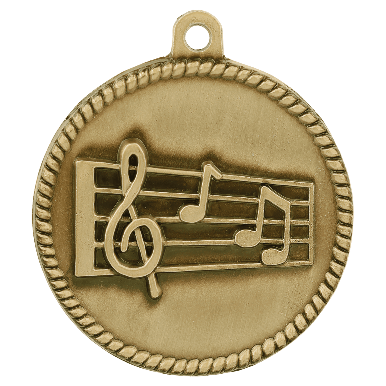 2" Antique Silver Music High Relief Medal