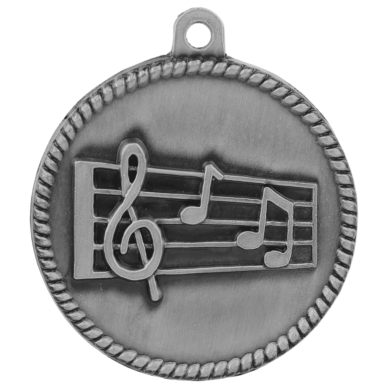 2" Antique Silver Music High Relief Medal