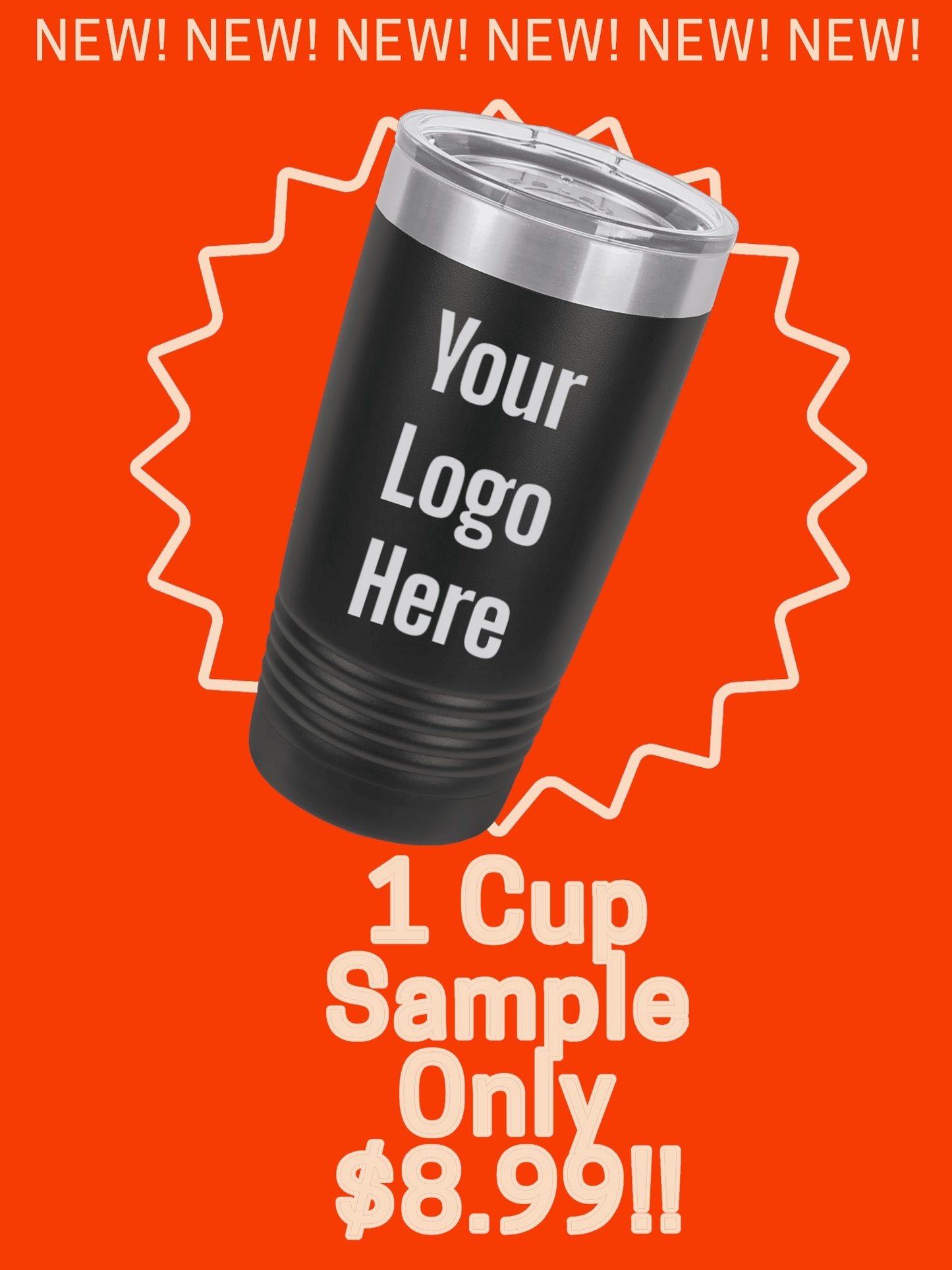 20oz Black Logo Cups on Sale for Just $8.99 – Personalize Yours Today!