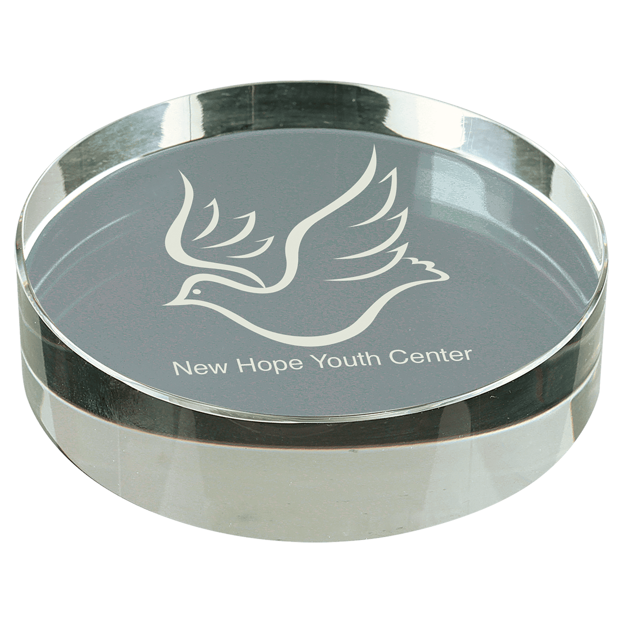 3 1/8" Crystal Round Paperweight