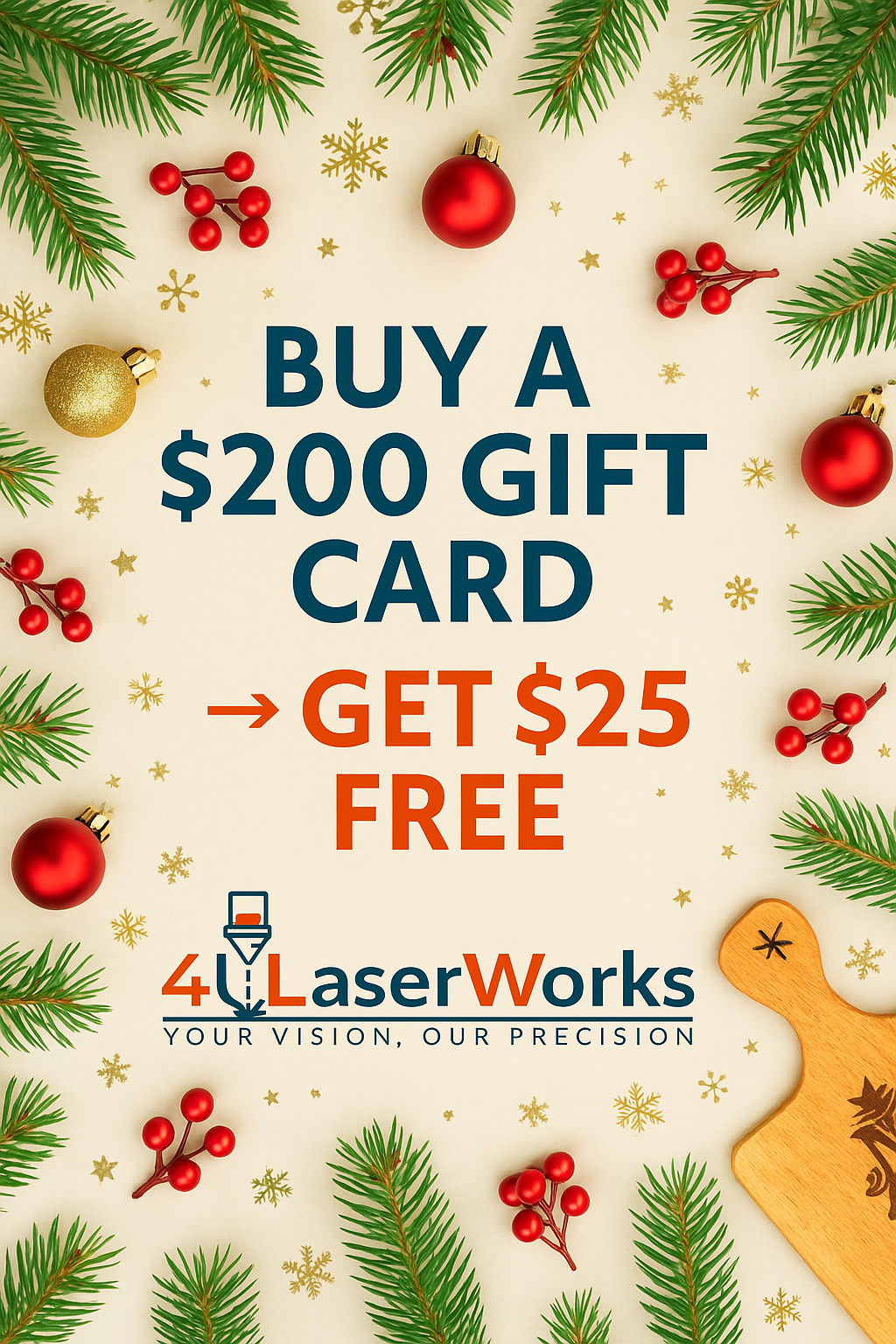 Buy a $200 Gift Card — Get a $25 Gift Card FREE!