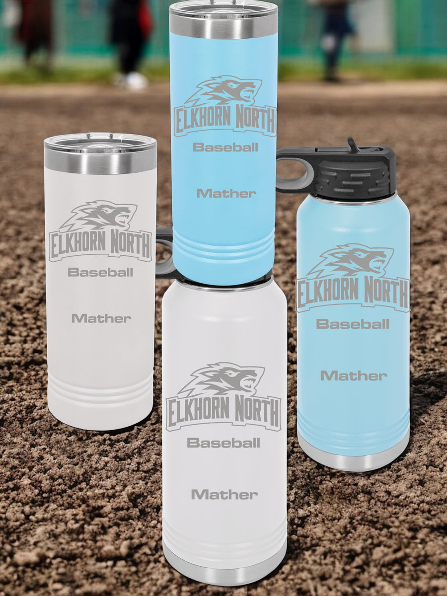 Elkhorn North Sports 32oz Water Bottle or 22oz Skinny Tumbler