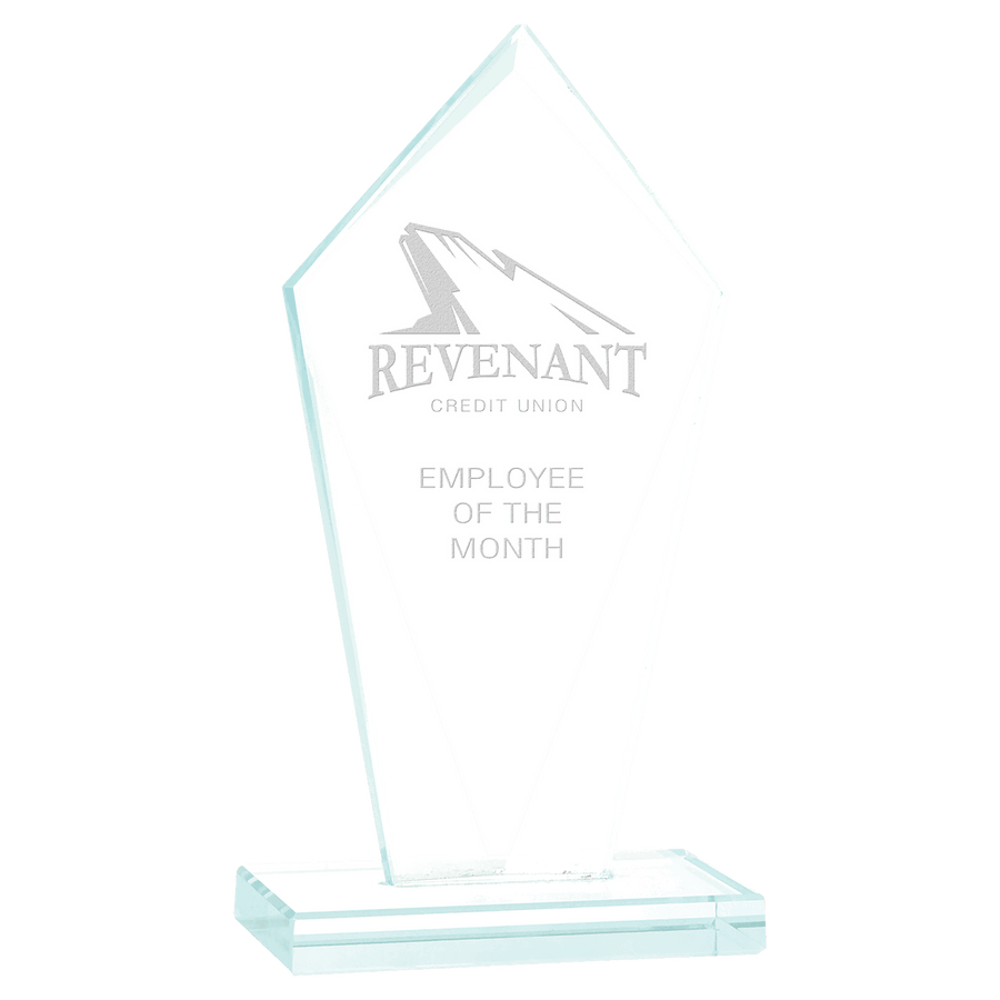 7 1/2" Diamond Jade Glass Award