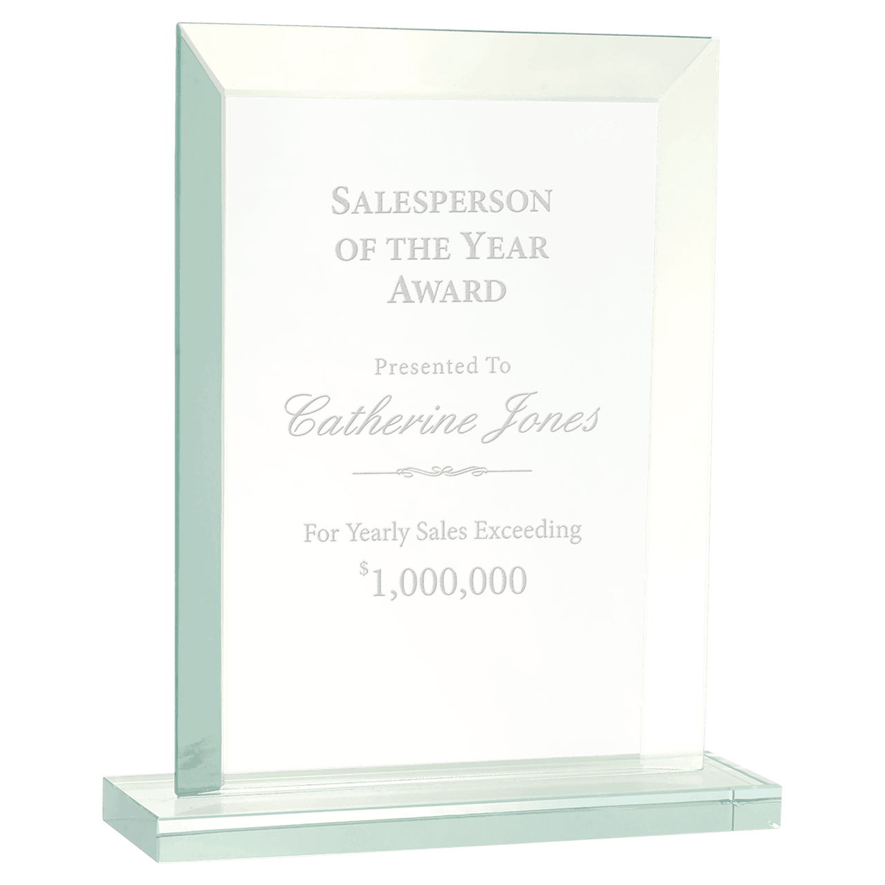 7 3/4" Rectangle Jade Glass Award