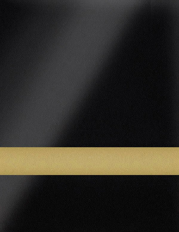 24" x 24" x .020" Gloss Black/Gold with 3M Adhesive Duets Flexible Contours