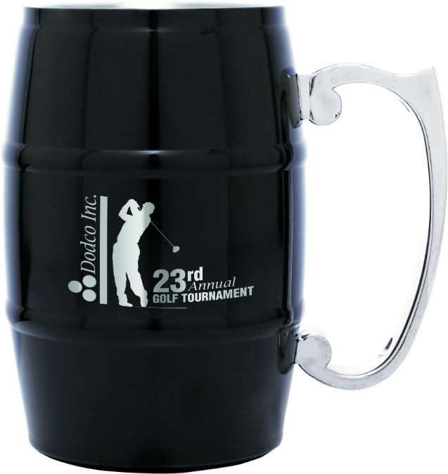 17 oz. Red Stainless Steel Barrel Mug with Handle