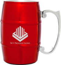 Thumbnail for 17 oz. Red Stainless Steel Barrel Mug with Handle
