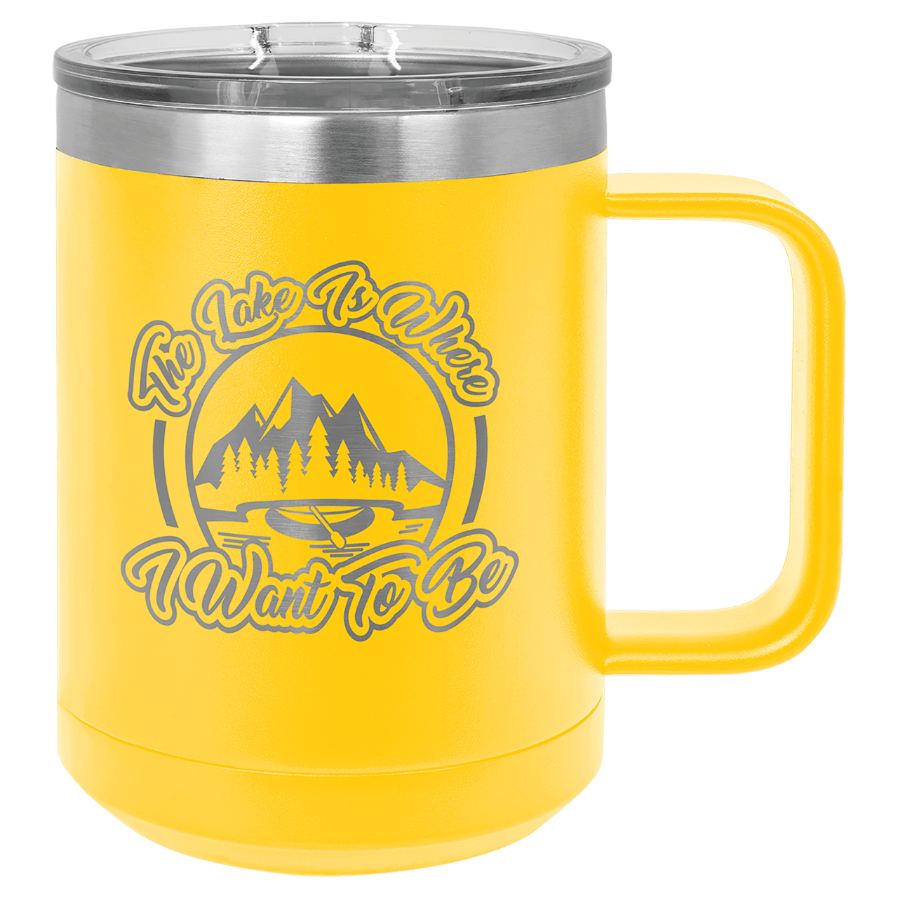 Polar Camel 15 oz. Yellow Vacuum Insulated Mug with Slider Lid