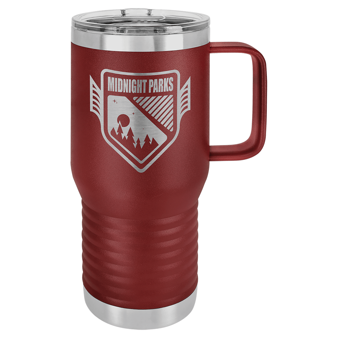 Polar Camel 20 oz. Maroon Vacuum Insulated Travel Mug with Slider Lid