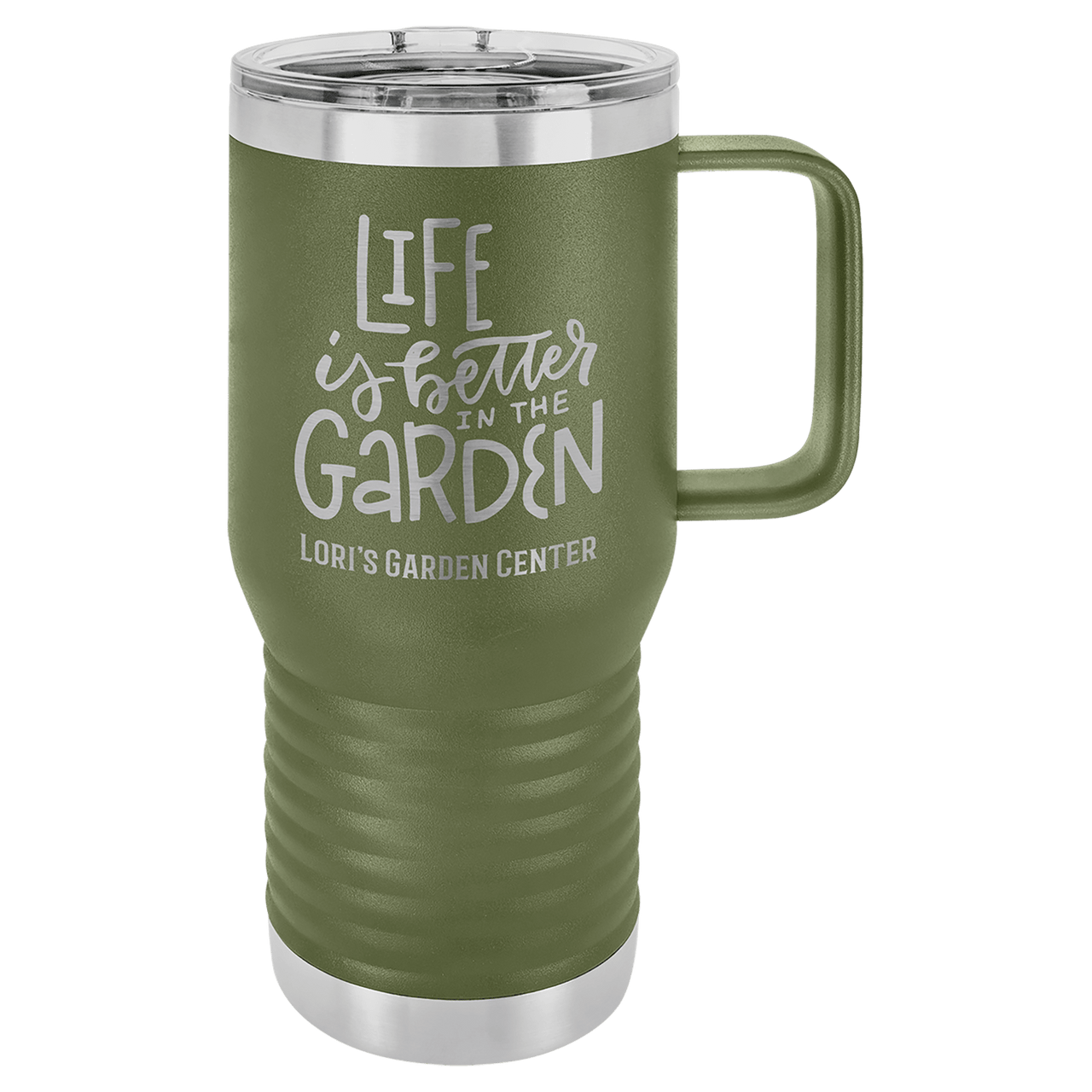 Polar Camel 20 oz. Olive Green Vacuum Insulated Travel Mug with Slider Lid