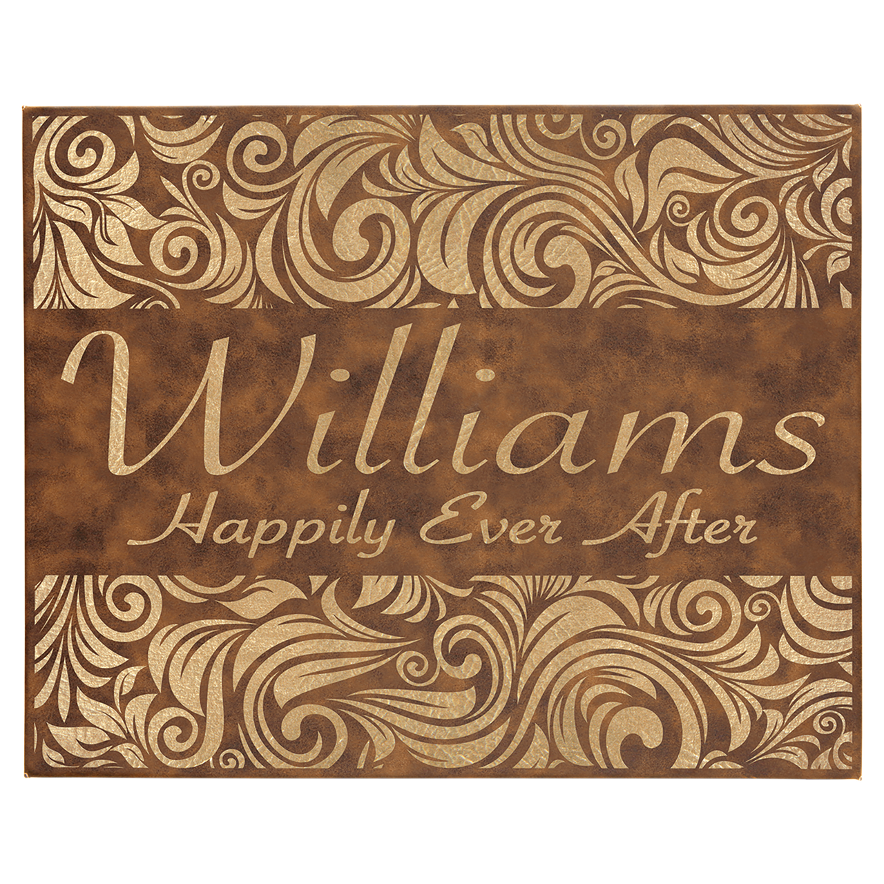 16" x 20" Rustic/Gold Laserable Leatherette Wall Decor with Sawtooth Hanger