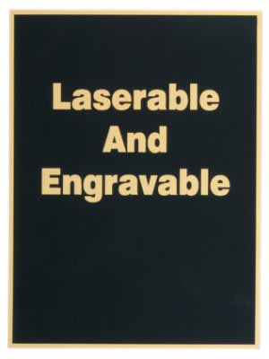 3" x 5" Black/Gold Brass Plated Steel Plaque Plate