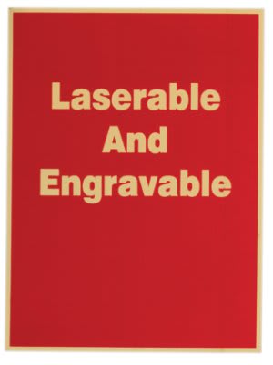3" x 5" Red/Gold Brass Plated Steel Plaque Plate