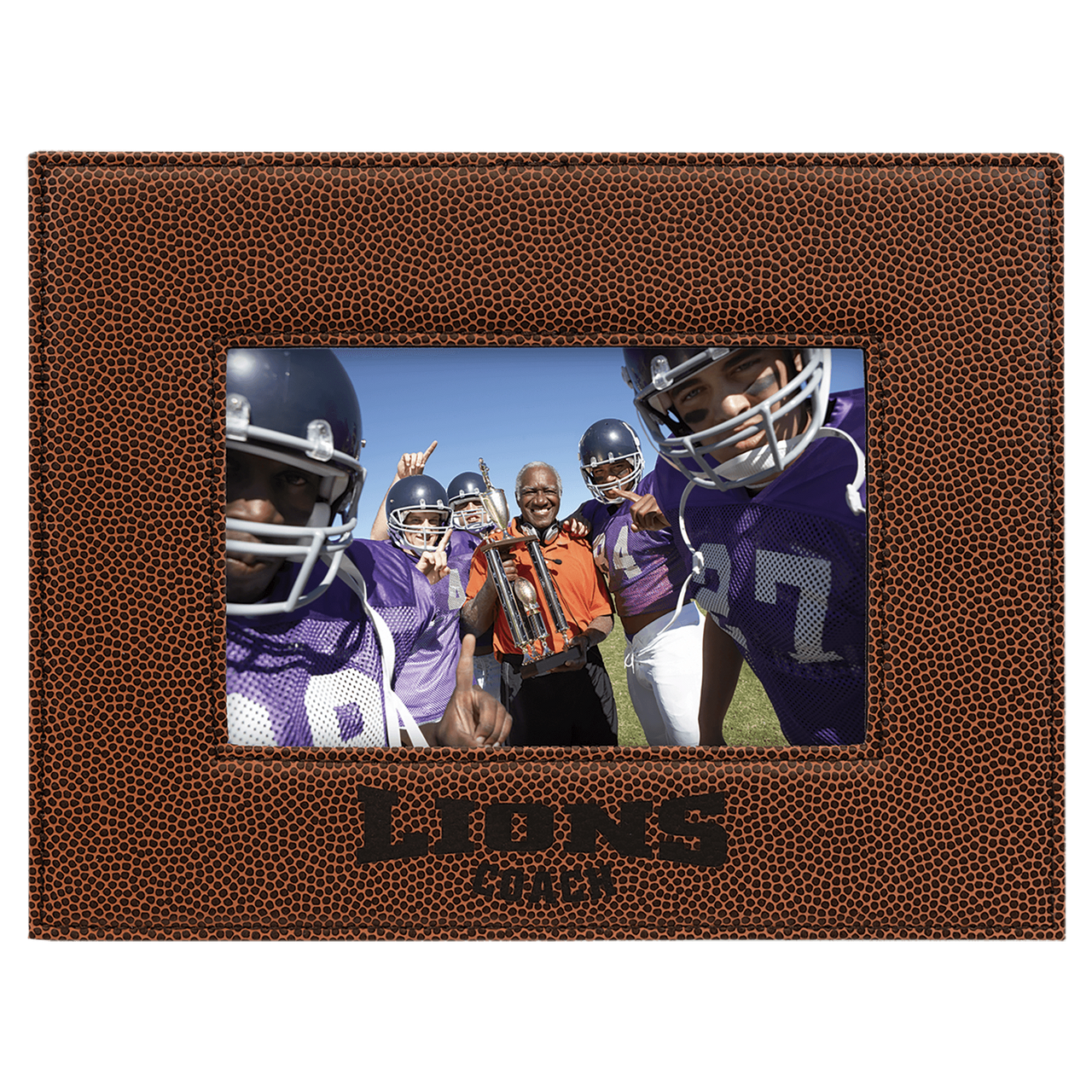 4" x 6" Basketball Laserable Leatherette Photo Frame
