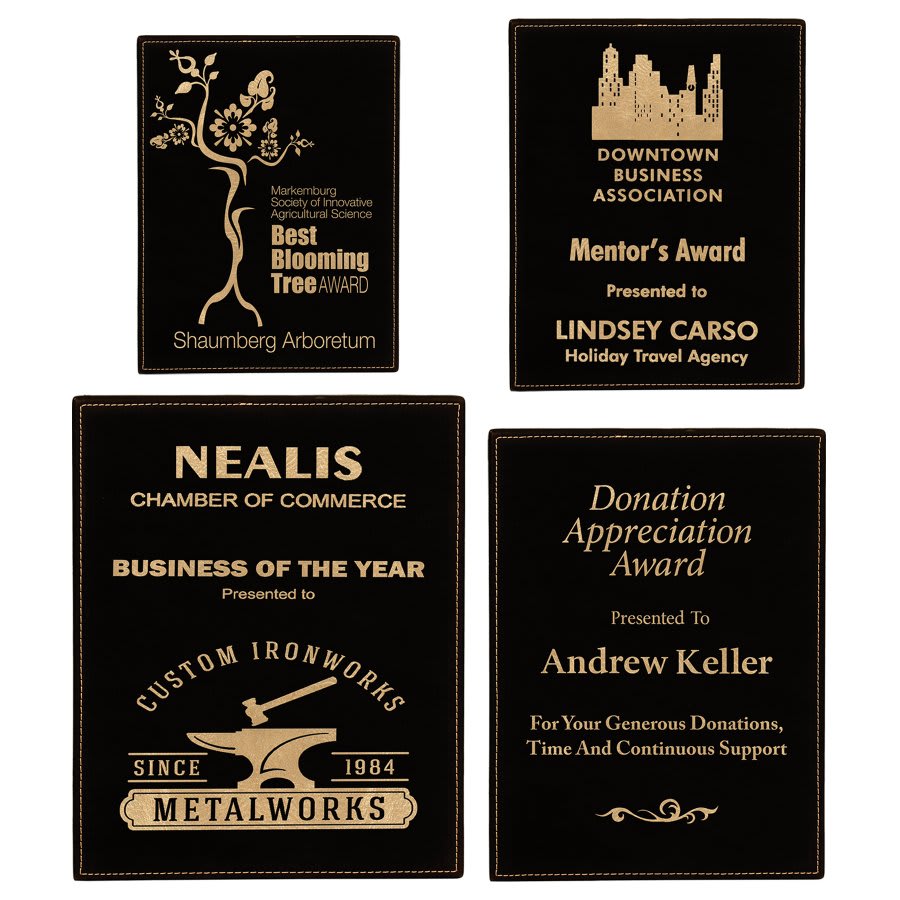 Light Brown Laseraeble Leatherette Plaque Sample Set