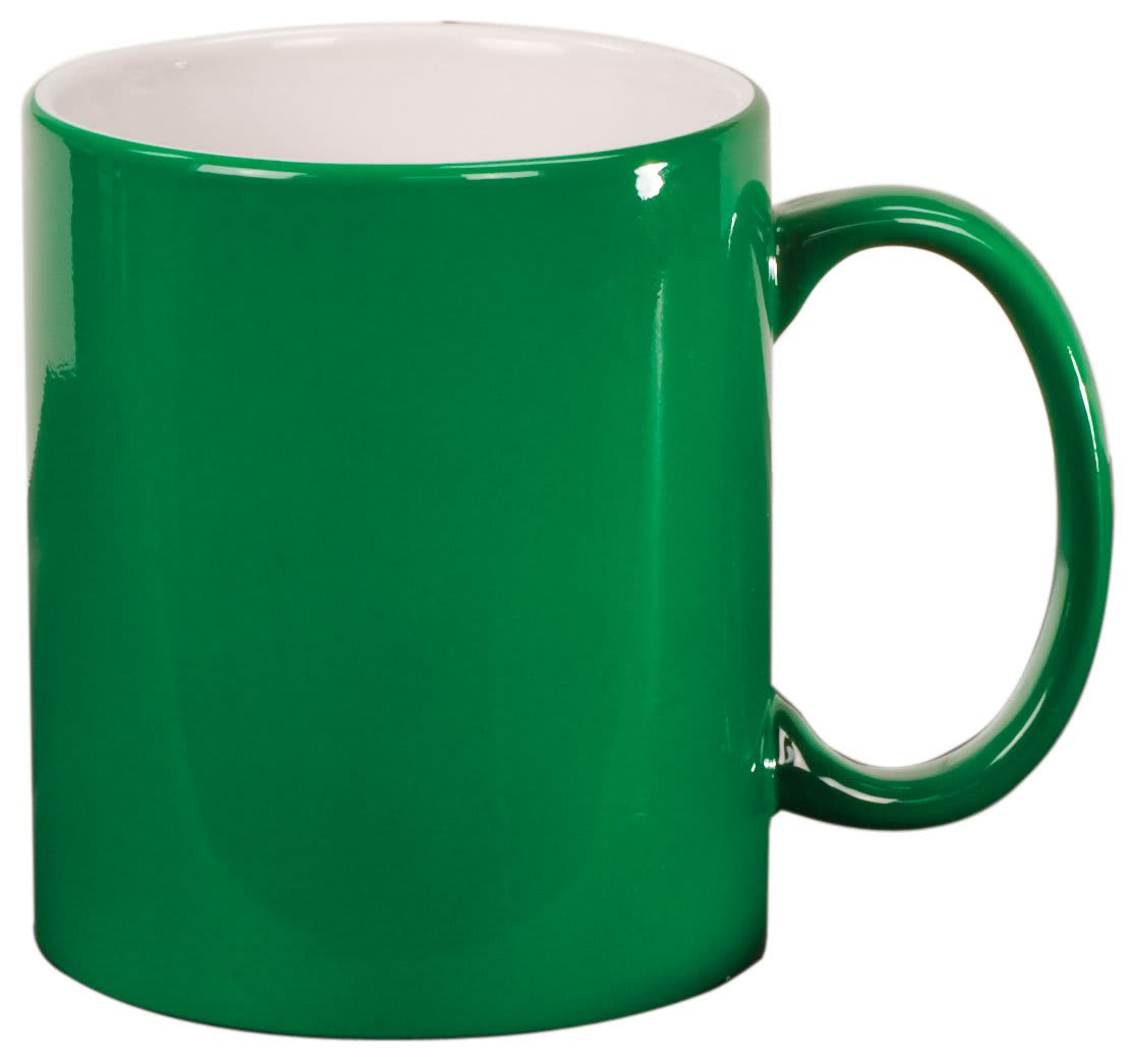 11 oz. Green Ceramic Round LazerMug