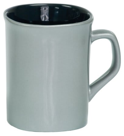 10 oz. Silver Ceramic Rounded Corner LazerMug