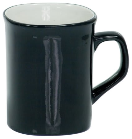 10 oz. Black Ceramic Rounded Corner LazerMug