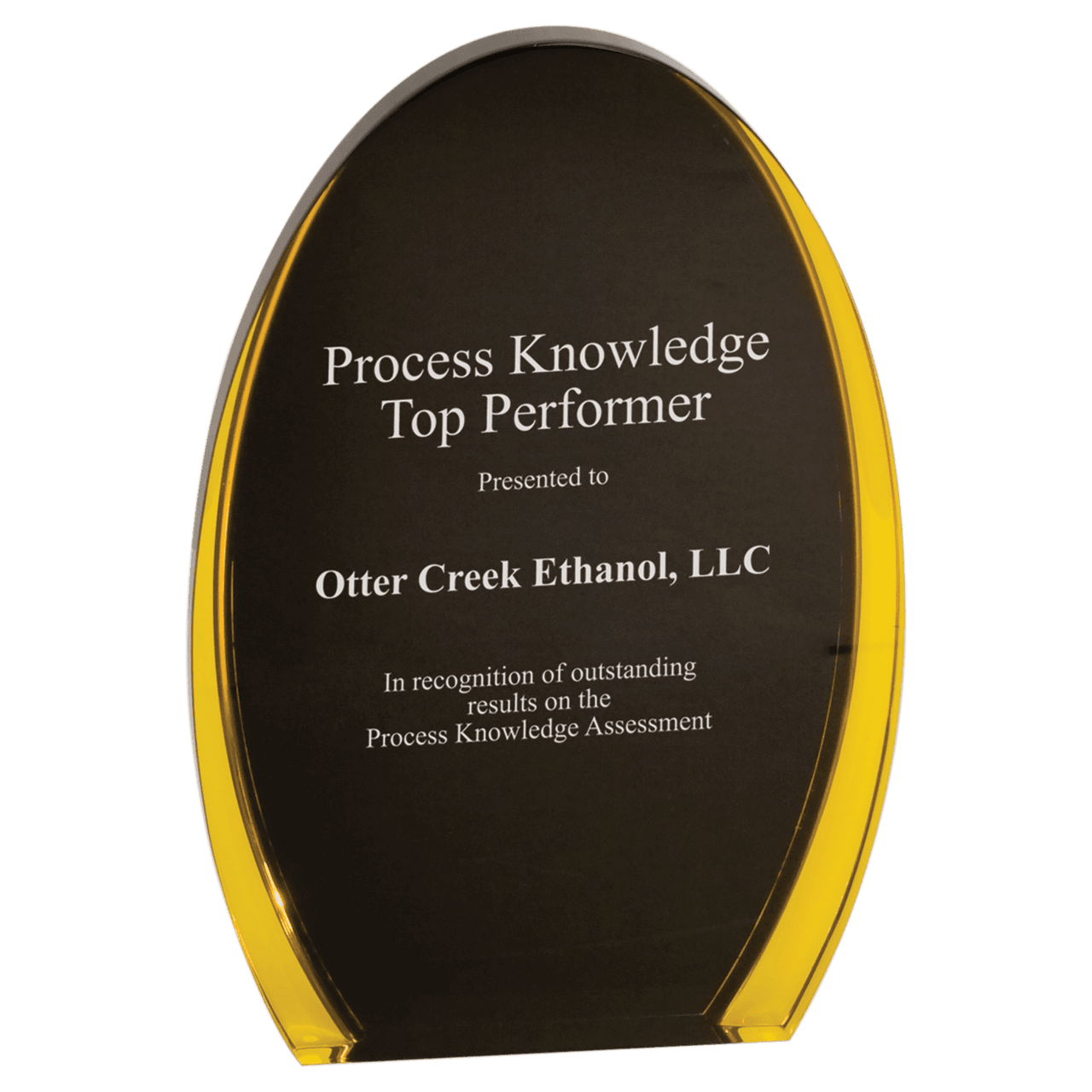 8" Black/Clear Luminary Oval Acrylic