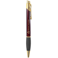 Thumbnail for Gloss Burgundy Brass Ballpoint Pen with Gripper
