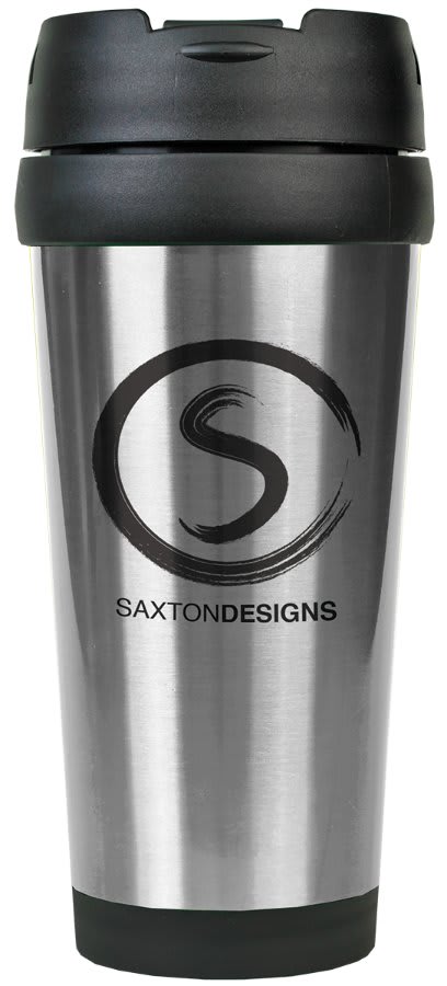 16 oz. Silver Laserable Stainless Steel Travel Mug without Handle