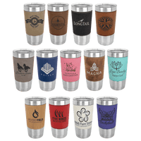 Thumbnail for Polar Camel 20 oz. Laserable Leatherette Tumbler with Clear Lid Sample Set