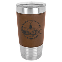 Thumbnail for Polar Camel 20 oz. Dark Brown Laserable Leatherette Tumbler with Clear Lid