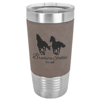 Thumbnail for Polar Camel 20 oz. Gray Laserable Leatherette Tumbler with Clear Lid