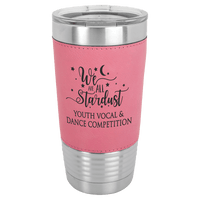 Thumbnail for Polar Camel 20 oz. Pink Laserable Leatherette Tumbler with Clear Lid