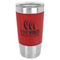 Thumbnail for Polar Camel 20 oz. Red Laserable Leatherette Tumbler with Clear Lid