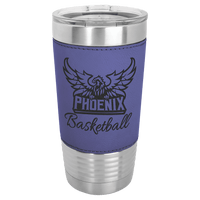 Thumbnail for Polar Camel 20 oz. Purple/Black Laserable Leatherette Tumbler with Clear Lid