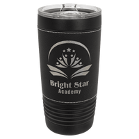 Thumbnail for Polar Camel 20 oz. Black with Black/Silver Leatherette Tumbler with Slider Lid