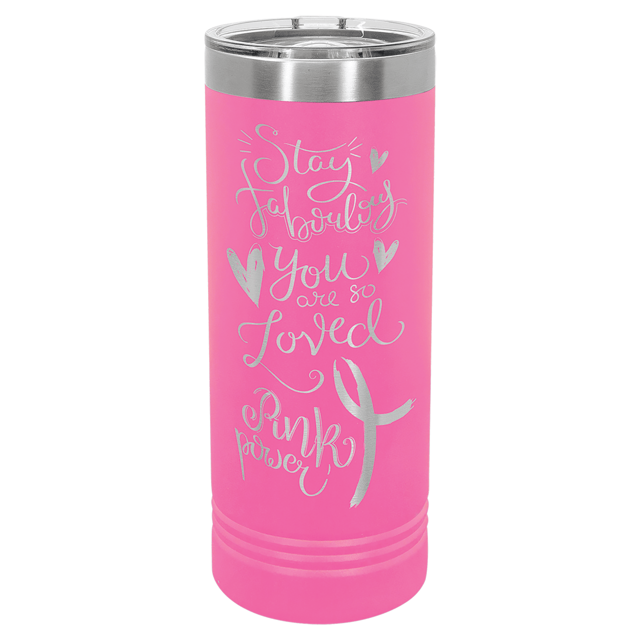 Polar Camel 22 oz. Pink Skinny Tumbler with Slider Lid