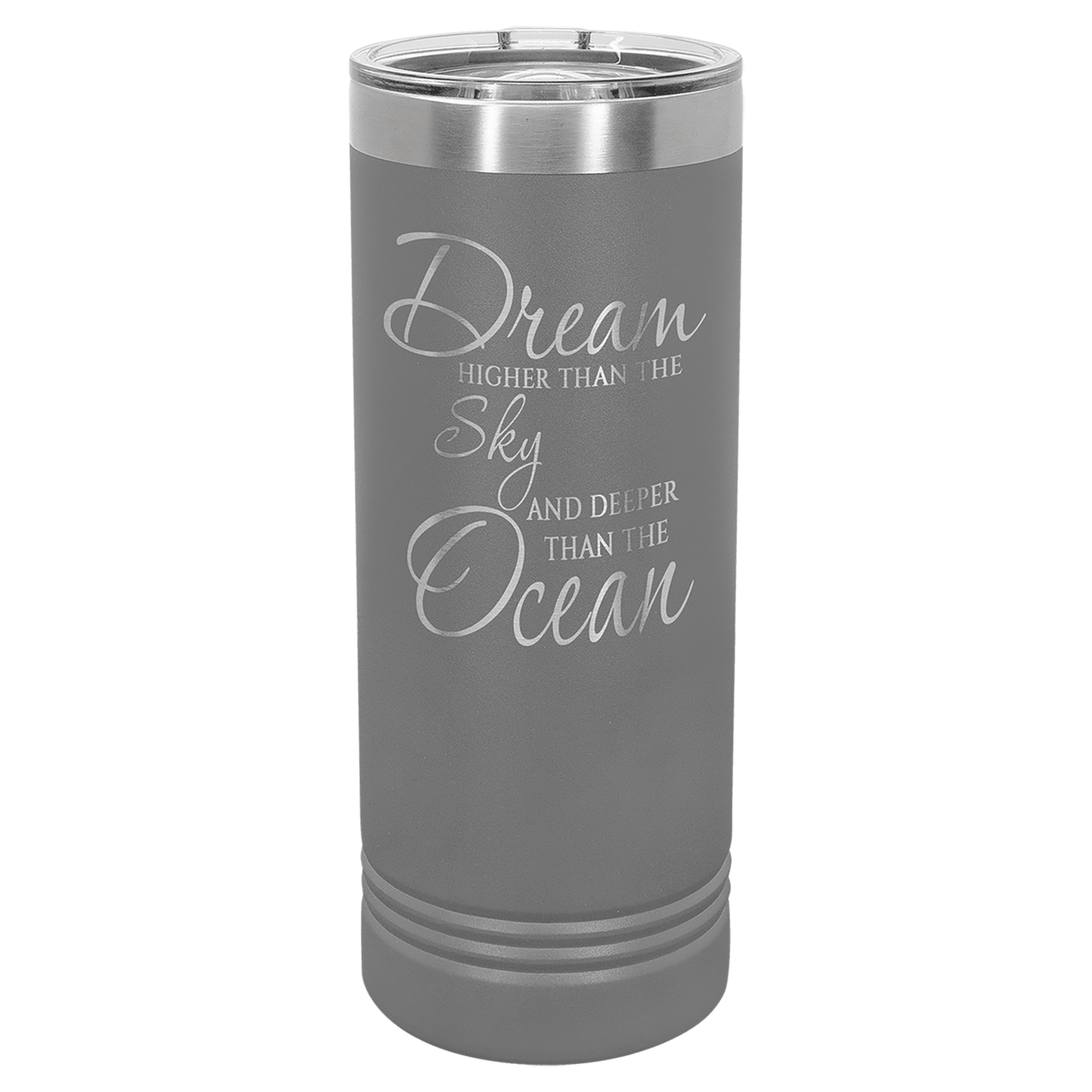 Polar Camel 22 oz. Dark Gray Skinny Tumbler with Slider Lid