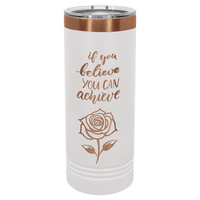 Thumbnail for Polar Camel 22 oz. White/Rose Gold ION-Plated Skinny Tumbler with Slider Lid