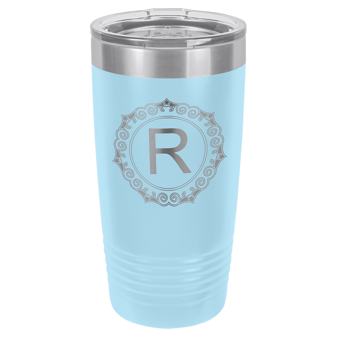 Polar Camel 20 oz. Light Blue Vacuum Insulated Ringneck Tumbler with Clear Lid