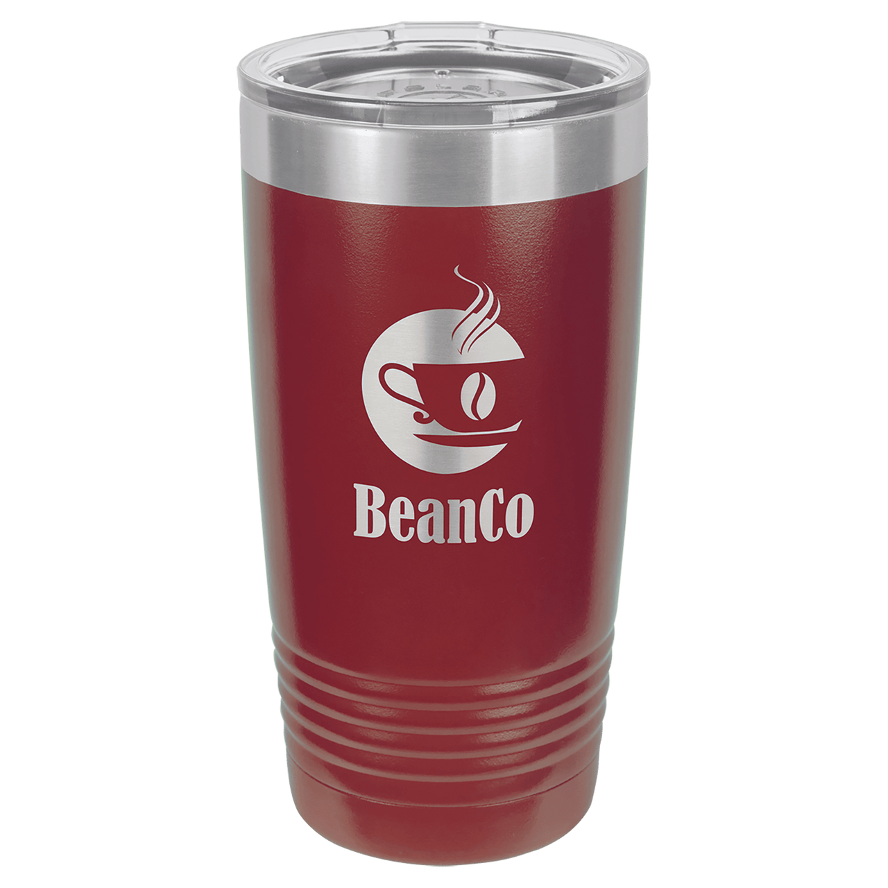 Polar Camel 20 oz. Maroon Vacuum Insulated Ringneck Tumbler with Clear Lid