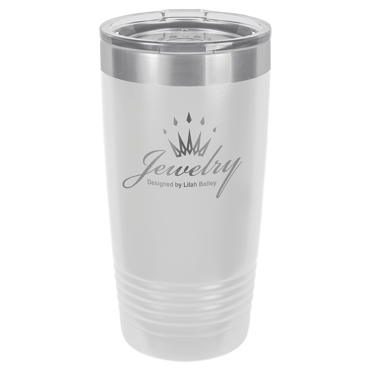 Polar Camel 20 oz. White Vacuum Insulated Ringneck Tumbler with Clear Lid