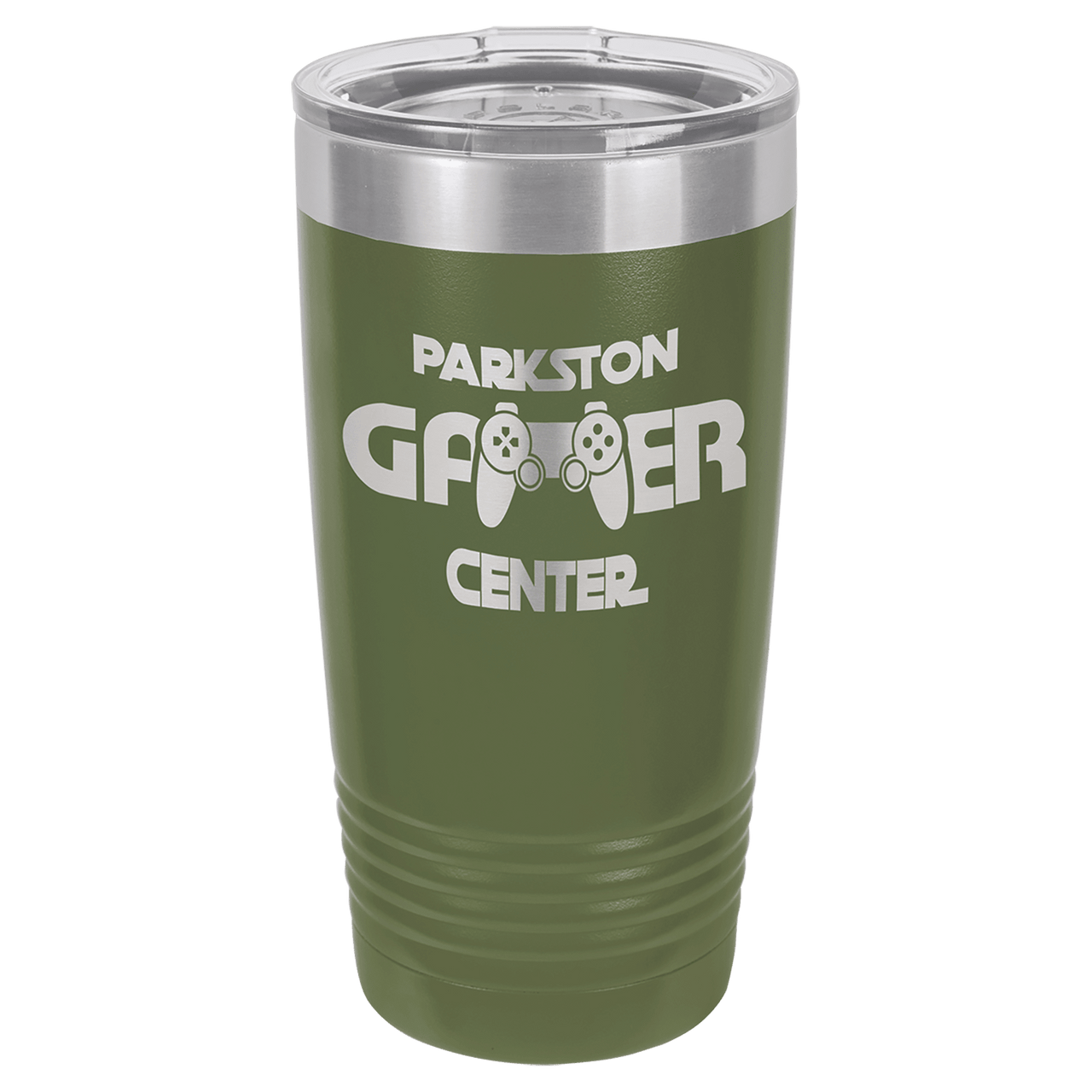 Polar Camel 20 oz. Olive Green Vacuum Insulated Ringneck Tumbler with Clear Lid