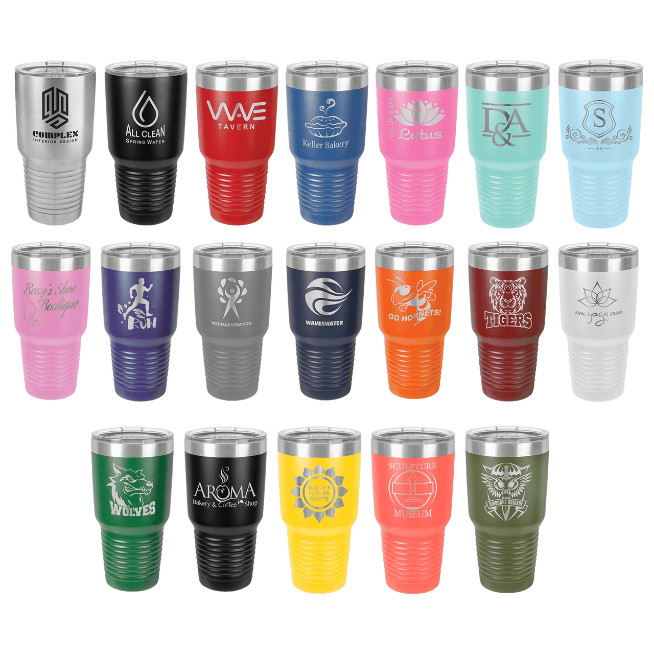 Polar Camel 30 oz. Vacuum Insulated Ringneck Tumbler with Clear Lid Sample Set