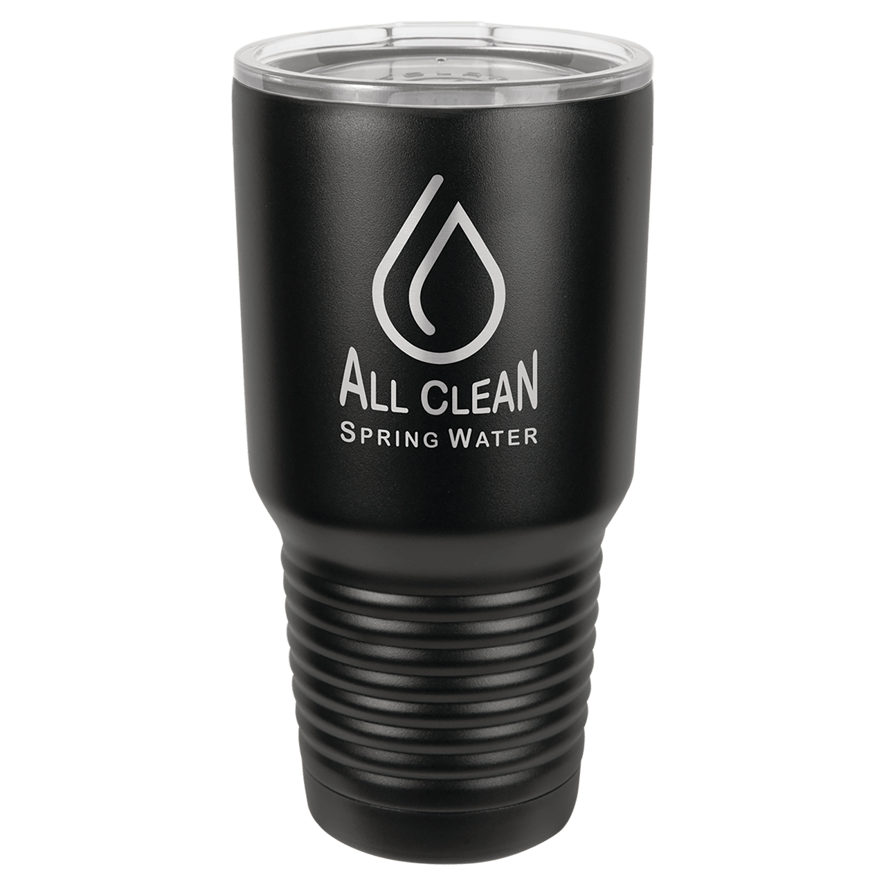 Polar Camel 30 oz. Black Vacuum Insulated Ringneck Tumbler with Clear Lid