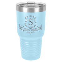 Thumbnail for Polar Camel 30 oz. Light Blue Vacuum Insulated Ringneck Tumbler with Clear Lid