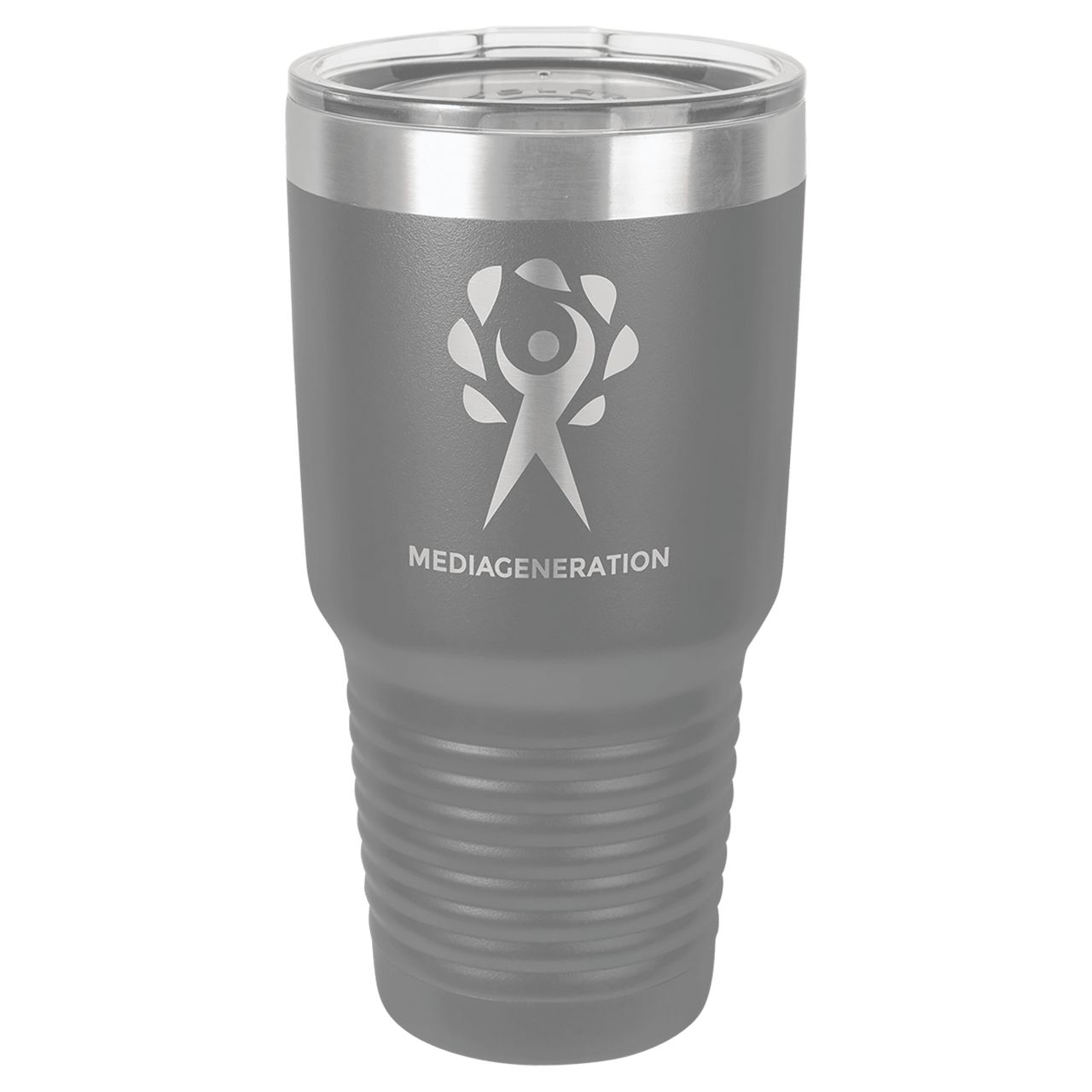 Polar Camel 30 oz. Dark Gray Vacuum Insulated Ringneck Tumbler with Clear Lid